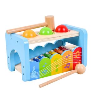 INSTRUMENT DE MUSIQUE Jouets musicaux pour enfants, jouets musicaux Montessori en bois pour bébé avec marteau et xylophone coulissant pour tout-petit