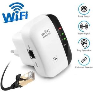 2.4GHz Augmentation de la Couverture WiFi Black WiFi R/ép/éteur WiFi Booster 300Mbps Extenseur sans Fil Amplificateur de Signal du R/éseau Avoir AP//R/ép/éteur et WPS Fonction Installation Facile