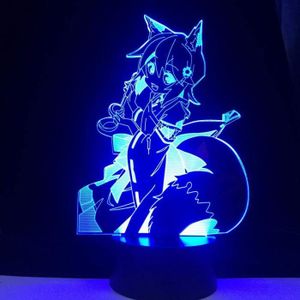 VEILLEUSE BÉBÉ Lampe Illusion 3D Veilleuse Led Le Renard Utile Senko-San Anime 7-16 Couleurs Pour La Décoration De La Chambre D'Enfants Télé[u8907]