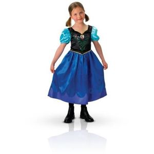 DÉGUISEMENT - PANOPLIE Déguisement classique Anna - Frozen pour enfants de 3 à 4 ans - Marque RUBIES - Robe imprimée en satin bleu