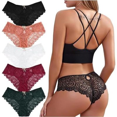 Culotte Transparente En Dentelle Brodée – Dos Ouvert, Ultra Douce Et Respirante Pour Un Effet Sensuel - 3