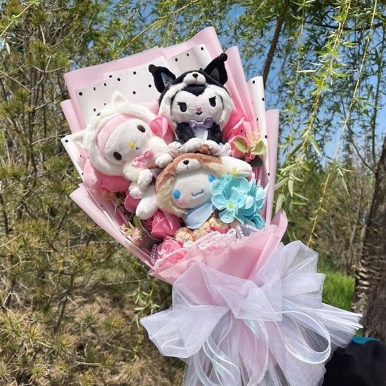 Peluche KT Cat Mignonne 35 Cm Rose - Poupée Dessin Animé Douce Pour Enfants & Déco - Cadeau Anniversaire