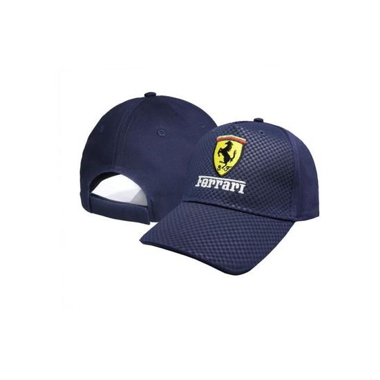 Ferrari unisex Casquette Cap,Coton Bleu foncé avec Ferrari logo Toutes tailles 