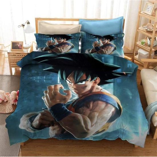 Parure De Lit Dragon Ball Z Imprimé 3D - 3 Pièces En Microfibre Super Douce - Housse De Couette Et Taies D'Oreiller - Taille Single à Super King - 11