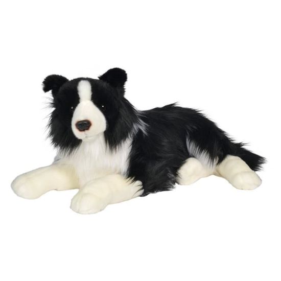 Peluche chien Border Collie geant 55 cm de long Cdiscount Jeux Jouets