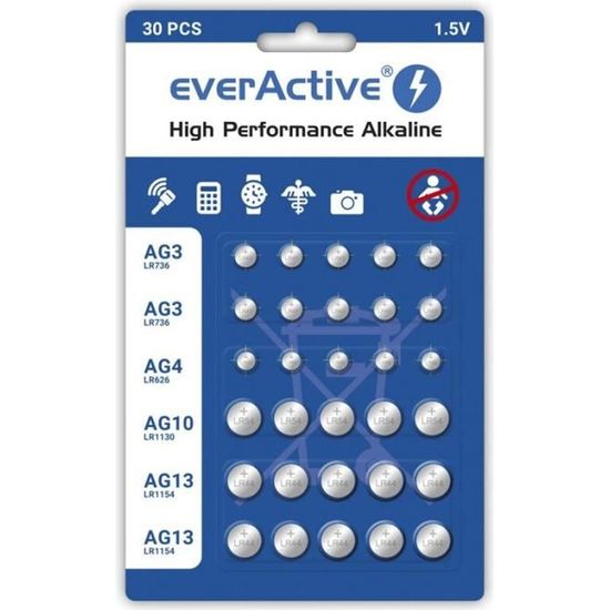 BLISTER MIX AG3 AG4 AG10 AG13 EVERACTIVE - Cdiscount Jeux - Jouets