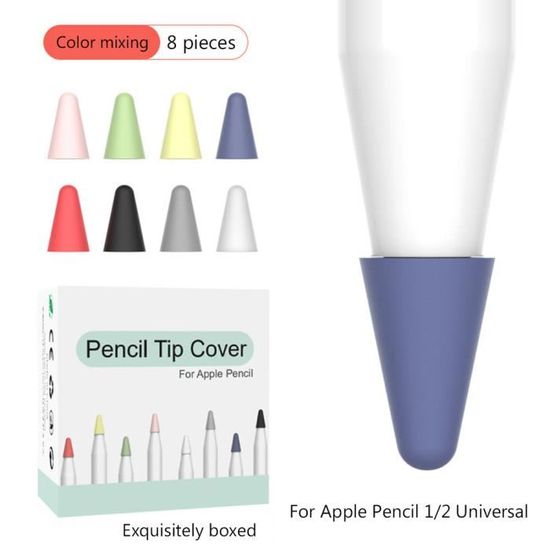 Coques Silicone Pour Apple Pencil 1/2 - Lot De 48, 12 Couleurs - Protection Pointe Et écran - 5