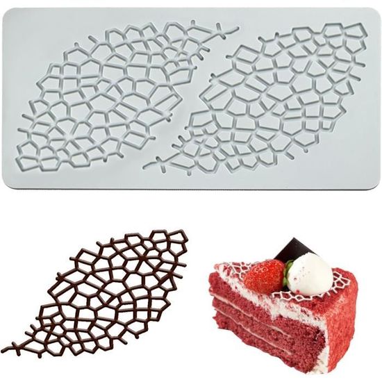 Moules à Dentelle En Silicone - 2 Pièces, Motifs Détaillés, Pour Fondant, Chocolat, Pâte à Sucre, Savon, 18x14 Cm - 2