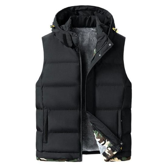 Veste Sans Manches Homme à Capuche - Blouson Léger Décontracté - Coupe-Vent Printemps Automne - Zippé Avec Poches