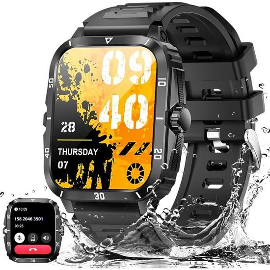 Montre Militaire étanche 3ATM - Podomètre, Boussole, Tracker D'activité - Pour Sport, Randonnée - Homme, Femme, Enfant