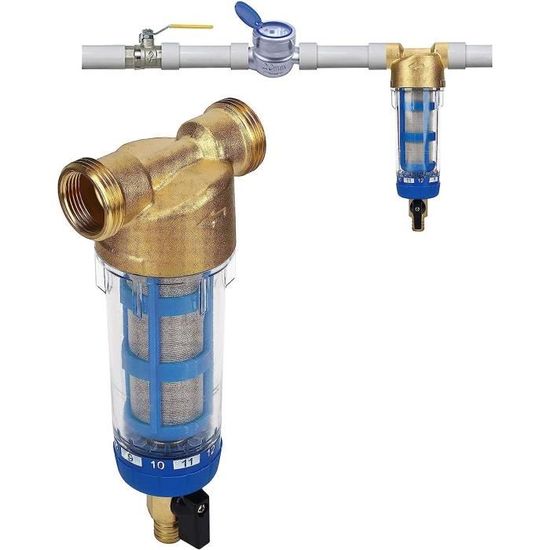Filtre à Eau Sédimentaire Réutilisable 3/4 – Système En Treillis Pour Eau Chaude, Maison Ou Pro