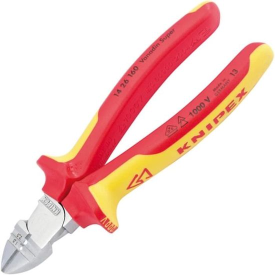 Pince Coupante De Côté Knipex 130 Mm 77 02 130 - Pour Électronique Et Précision - Tranchants Renforcés Laser