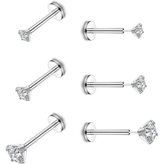 JeweBella Neuspiercing, 18 g/20 g, chirurgisch staal, voor dames en