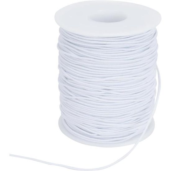 LYTIVAGEN Cordon Élastique 1mm 100m Noir - Fil Robuste Pour Bracelets, Colliers Et Bricolage Artisanat