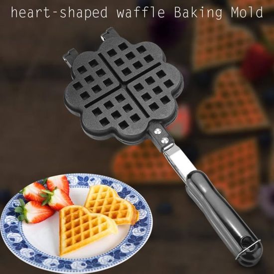 Pwshymi moule à gaufres Gaufrier en forme de cœur, bricolage, moule à Pwshymi moule à gaufres Gaufrier en forme de cœur, bricolage, moule à