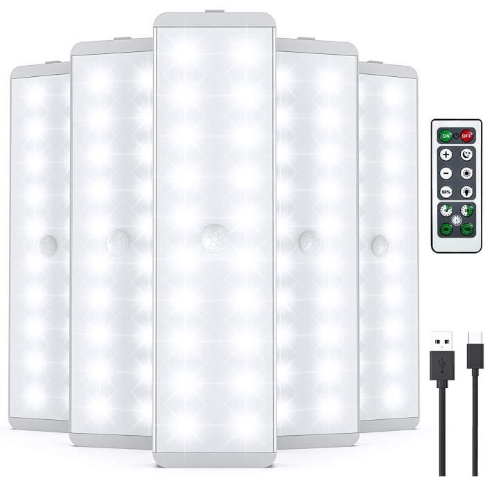 3 Pack USB Rechargeable Eclairage Placard Détecteur de Mouvement Avec Télécommande Couloirs Lampe led Placard 62 LEDs Cuisines Armoires Pour Escaliers