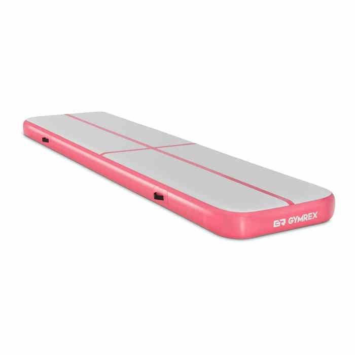 Tapis Gonflable De Gymnastique Yoga Airtrack PVC 400x100x20cm 170kg Gris/Rose