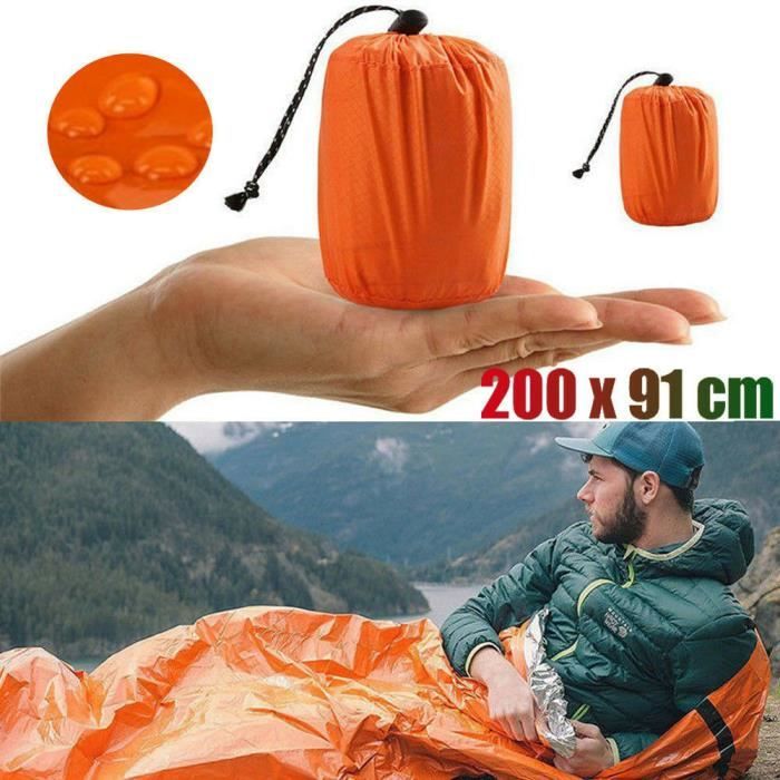 Sac de couchage d'urgence thermique étanche pour la survie en plein air Camping randonnée Camp engrenages de couchage sac de couchag