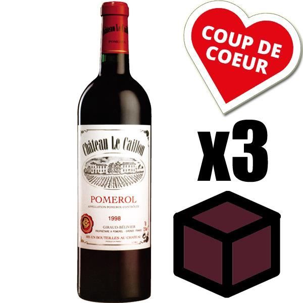 X3 Château Le Caillou 1998 Rouge 75 cl AOC Pomerol Vin Rouge