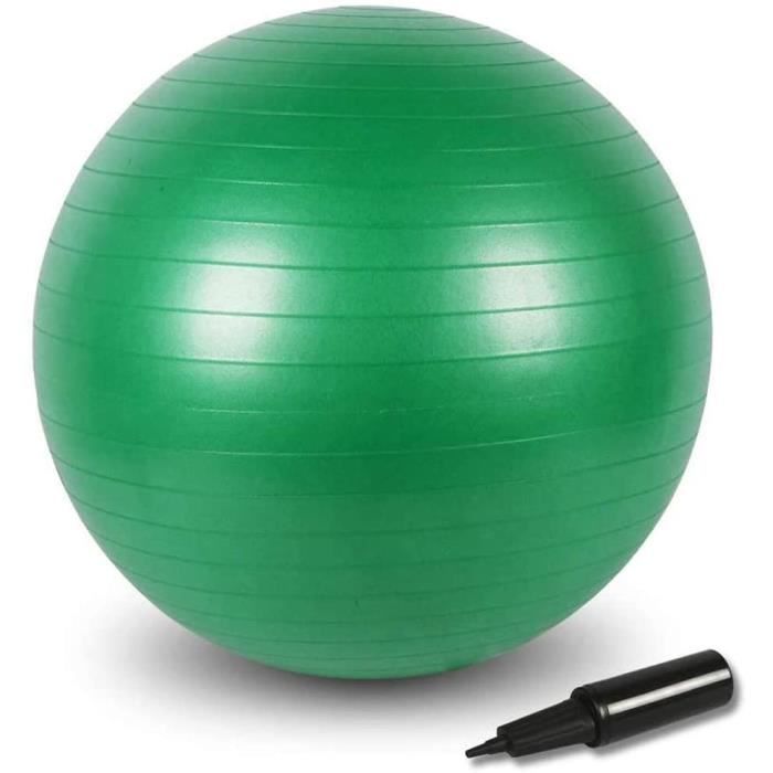 Ballon Fitness, 55cm-65cm-75cm de Gymnastique Balle, Yoga Pilates Core Training,de Yoga avec Pompe Vert