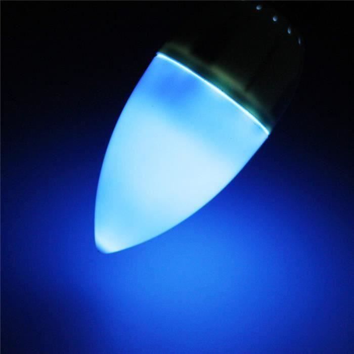 4x Ampoule 2W E14 Couleur Pure 10 LED Bougie Veilleuse Atmosphère 200lm Bleu Fe20222