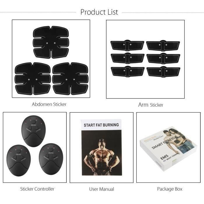 12 PCS + 1 FESSIER+ 1 CONTROLEUR OFFERT MUSCULATION-FITNESS ABDO BRAS FESSIER My18903