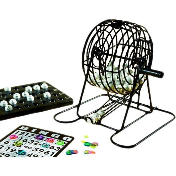 Jeu de societe Bingo loto Deluxe avec 75 boules, 18 cartes, 180 jetons HobbyTech