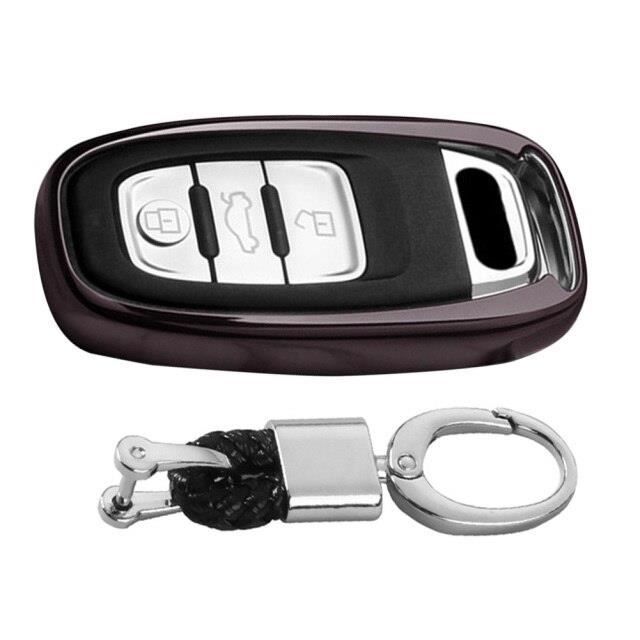 Voiture TPU clé intelligente à distance Fob coque pour Audi A1 A3 A4 A5 A6 A7 A8 Quattro Q3 Q5 Q7 2009 2010 2011 2012 20*QK3696