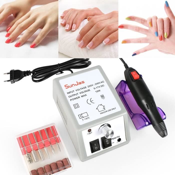 PINCE A ONGLES SunJas Ponceuse à ongles électrique professionnelle manucure machine ongles electrique Kit Complet 438