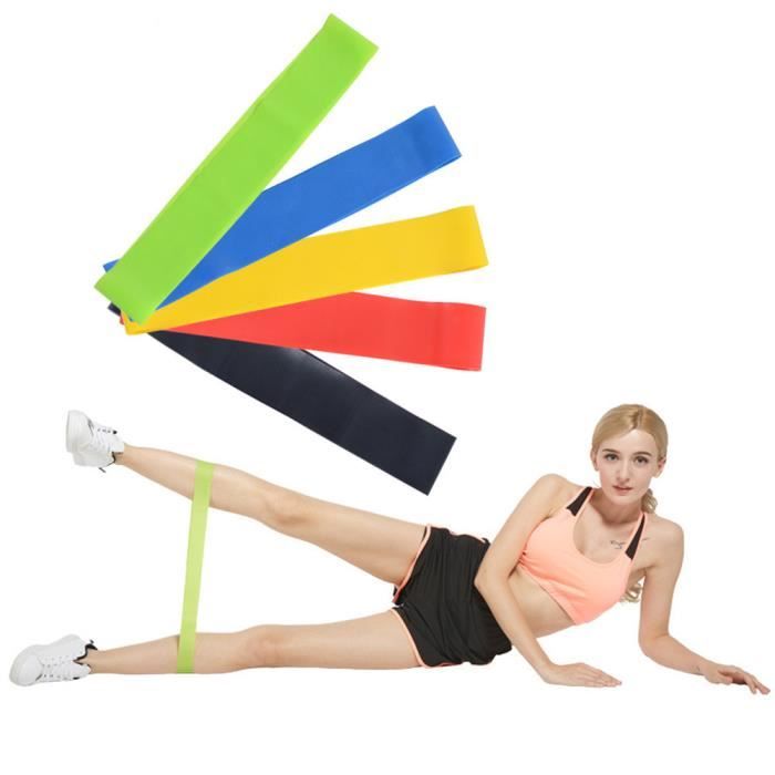 Weiqiao® Bande Elastique Fitness 5 Bande Élastique de Résistance en Latex 5 Niveaux de Force pour Fitness Gym Stretching Yoga