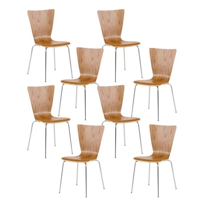 Lot de 8 chaises empilables Aaron , Chêne
