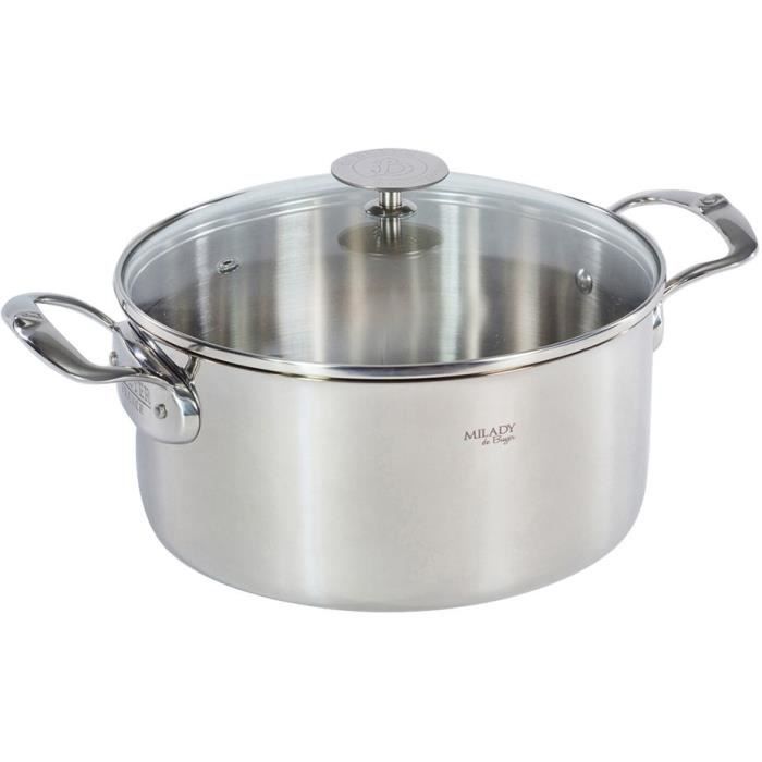 DE BUYER Faitout Milady avec couvercle - Diamètre : 24 cm