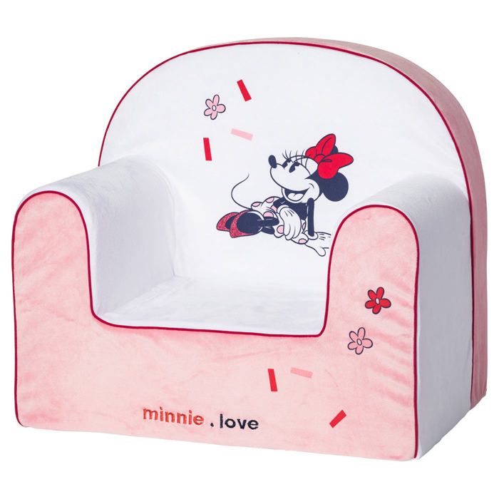 DISNEY Fauteuil classic déhoussable Minnie confettis - 25 cm - Velours 100% polyester