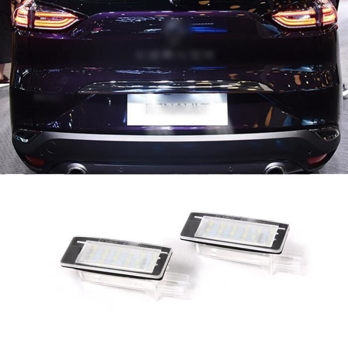 2 pièces Éclairage de la Plaque d'Immatriculation Renault de Voiture à DEL pour Dacia Duster / Espace MK403 / Scenic MK2