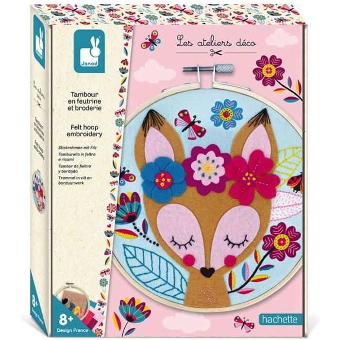 Kit Créatif - Tambour en Feutrine et Broderie - Les Ateliers Déco - Dès 8 ans