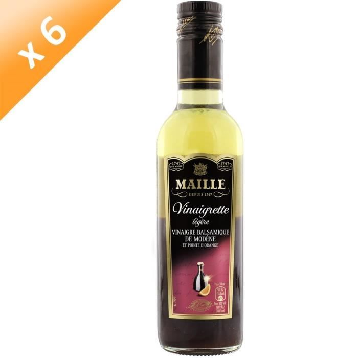 MAILLE Vinaigre Balsamique de Modène Aromatisé Orange Amère - Lot de 6x 36 cl