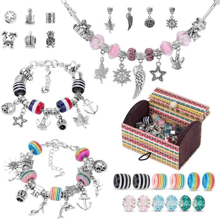 Cadeau Fille 6-12 Ans, Bijoux Enfants Fille, Bracelet Fille, Breloques Creation Bijoux, Kit Créatif Enfant, Cadeau de Anniversaire