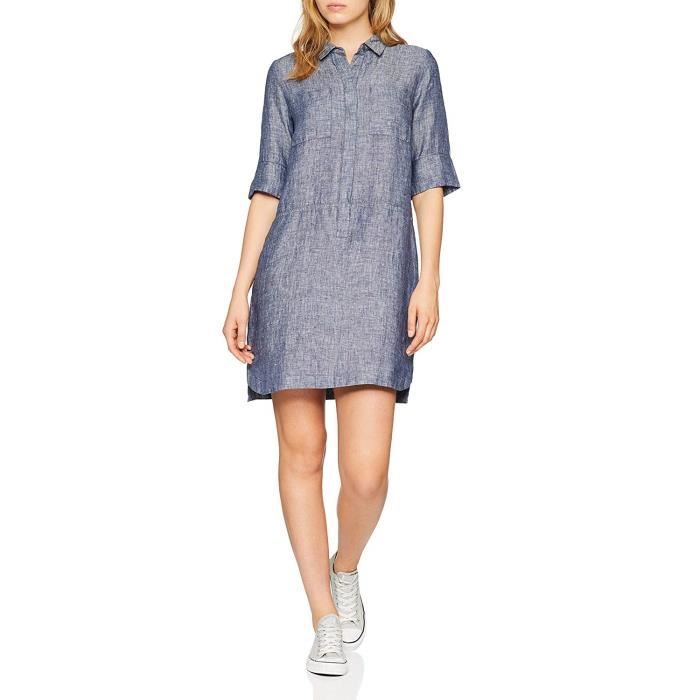 Opus Willmar Linen Robe, Bleu (Simply Blue 6058), 36 (Taille Fabricant: 34) Femme - 226464138-O9009-6058