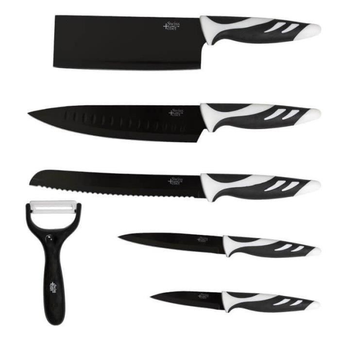 Set 6 Pièces Couteaux Swiss Chef Noir