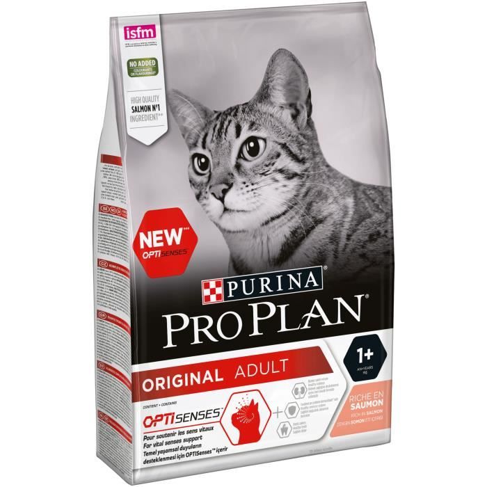 PRO PLAN Croquettes stérilisés riche en saumon Optisenses - Pour chat adulte - 3 kg