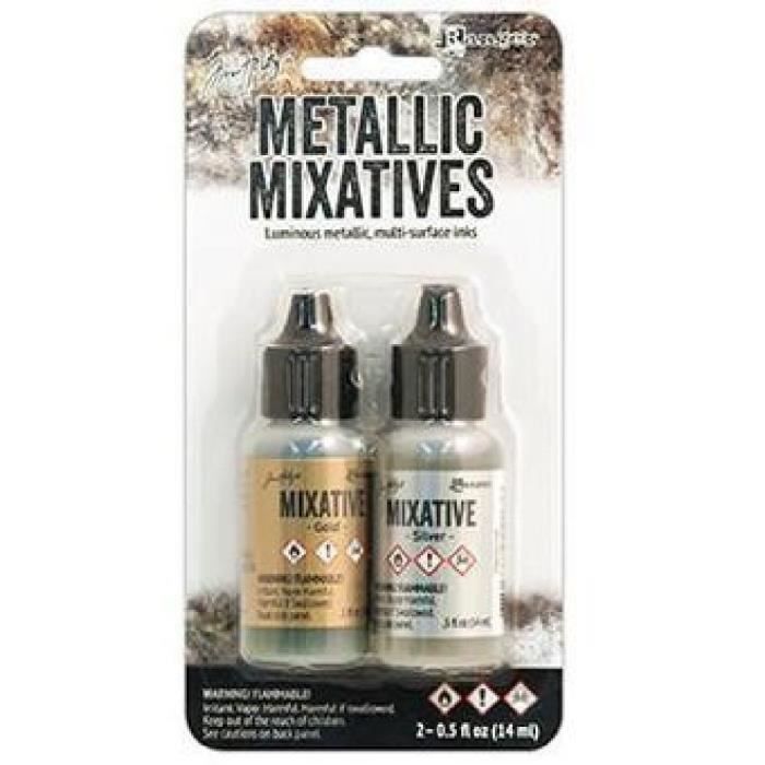 Set d'encres à alcool 'Alcohol Inks Metallic Mix Gold Silver' Tim Holtz de Ranger