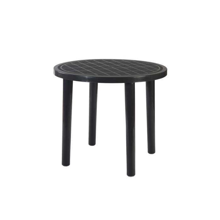 RESOL Table de Jardin Exterieur 86 cm de diamètre Ronde Couleur gris Tables à manger de jardin Patio Protection UV
