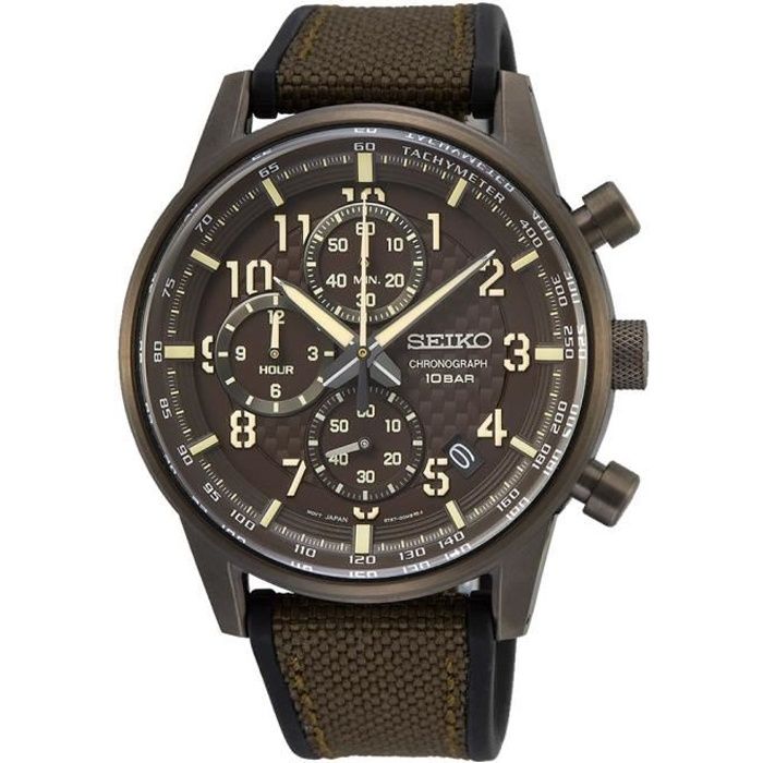 Montre Seiko Neo Sport Quartz homme SSB371P1. Tachymétrique. lunette fixe