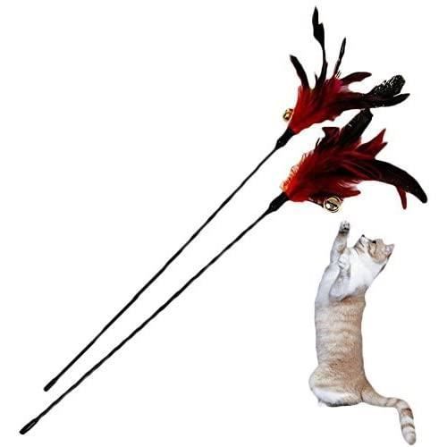 jouet pour chat Wand Homme fait de fibres Funny Pet Cat Play Sticks Rod Stick jouet pour chat et chaton avec Bell, coule