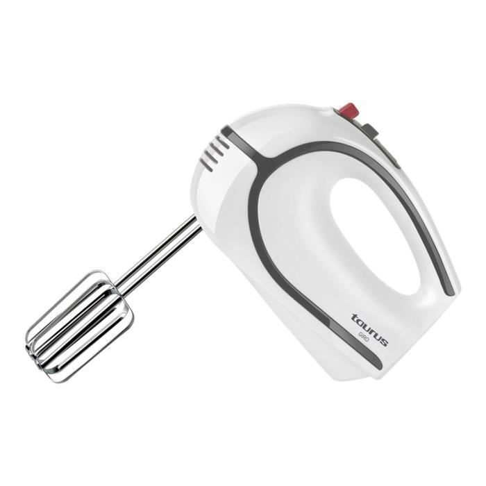 Batteur électrique Taurus Giro de 500W avec 5 vitesses + Turbo et 2 crochets
