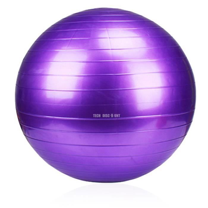 TD® 65cm exercice yoga swiss ball anti-éclatement+ violet ,Exercice de pompe à air de boule de yoga d'aérobic de santé