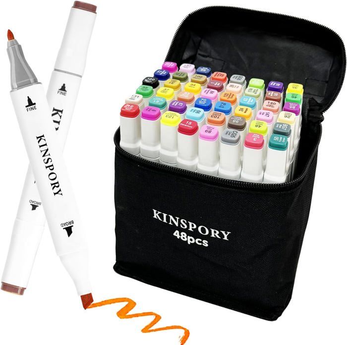 Funnasting 48 Couleurs Feutre Paillette, 24 Feutres Double Pointe Marqueurs à Paillettes Stylo, Feutres Paillettes Glitter à Base D'eau Pour Coloration, Dessin, Projets De Bricolage
