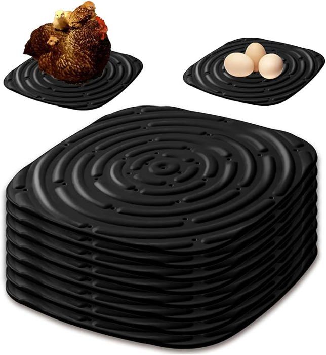 Meilleurs prix pour Tapis de nidification souples pour poulailler 8 pièces réutilisables pour la protection des œufs (noir)