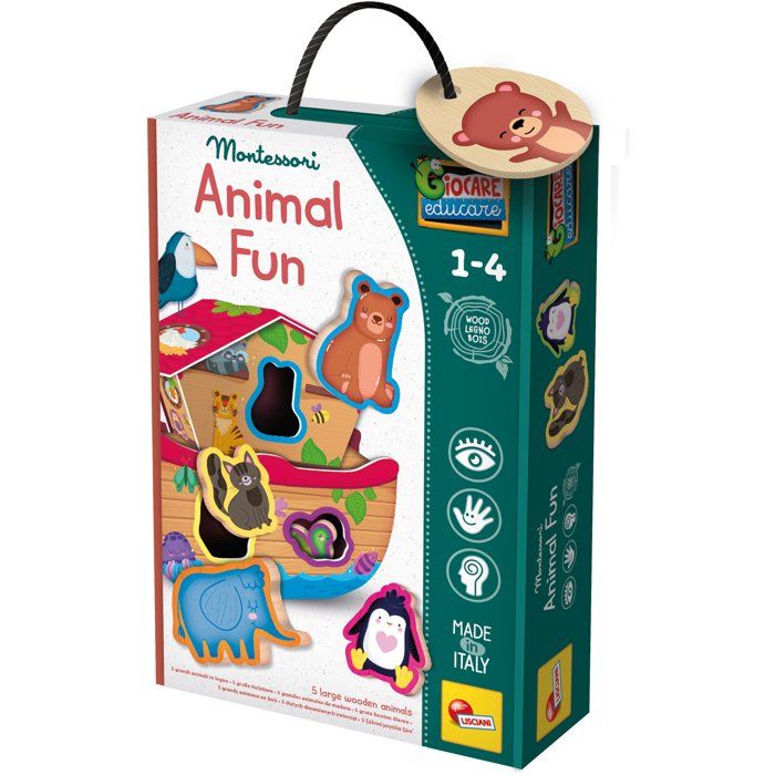 Jouer Apprendre Bois Les Animaux Rigolos Jeu éducatif en bois LISCIANI Associations et encastrements