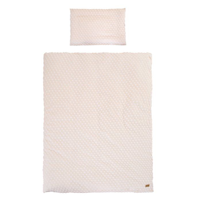 Parure de Lit Bébé ROBA - Frosty Almond - Coton Bio Oeko-Tex - Housse 100x135 + Taie 40x60 - Pois en Relief - Beige Amande Parure de Lit Bébé ROBA - Frosty Almond - Coton Bio Oeko-Tex - Housse 100x135 + Taie 40x60 - Pois en Relief - Beige Amande